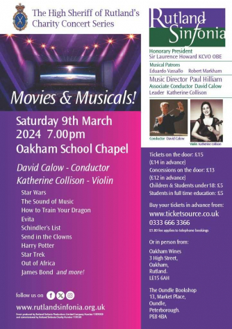 Rutland Sinfonia Concert poster Rutland Sinfonia Concert poster