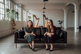 The thrilling harp Duo of Becky Duff and Lucy Nolan.