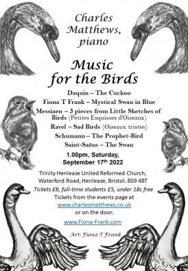Concert poster: Music for the Birds, Henleaze, 17 September 2022