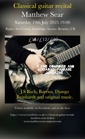 Classical guitar recital - Matthew Sear