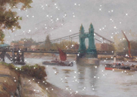 Charles de Lacy (1856–1929) Hammersmith Bridge, London (detail), Richmond upon Thames Borough Art Collection