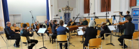 Members of Leeds Baroque recording A Portrait of Henry Purcell