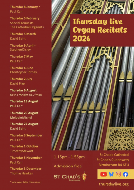Thursday LIVE 2026- organ recital