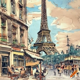 Vintage Paris scene