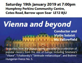 The Charnwood Orchestra celebrate the New Year in style with the music of Vienna and beyond. Throw off those post-Christmas blues, with an evening of toe tapping Polkas and Waltz’s, along with other classical favourites