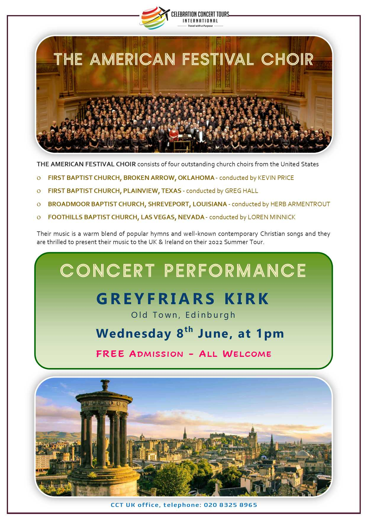 The American Festival Choir Concert at Greyfriars Kirk, Edinburgh on