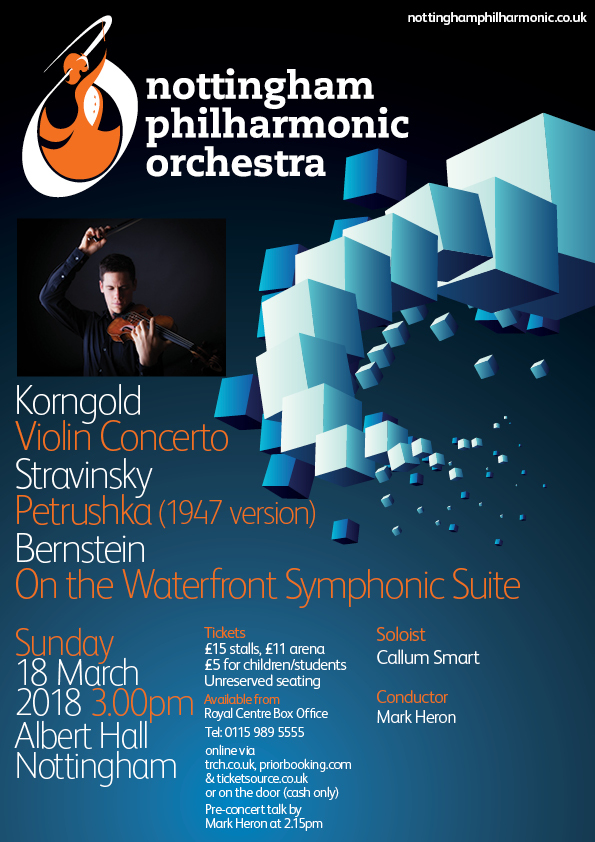 Nottingham Philharmonic Orchestra plays Bernstein, Korngold and