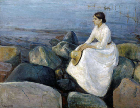 Edvard Munch – Summer night, Inger on the beach (1889), via Picryl.com